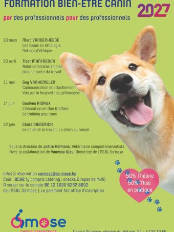 Formation “One Welfare – Bien-être canin” – Édition 2027