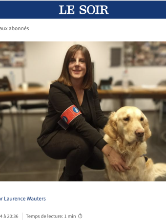 Le Soir : MJ le chien qui apaise les victimes Le Soir : MJ le chien qui apaise les victimes